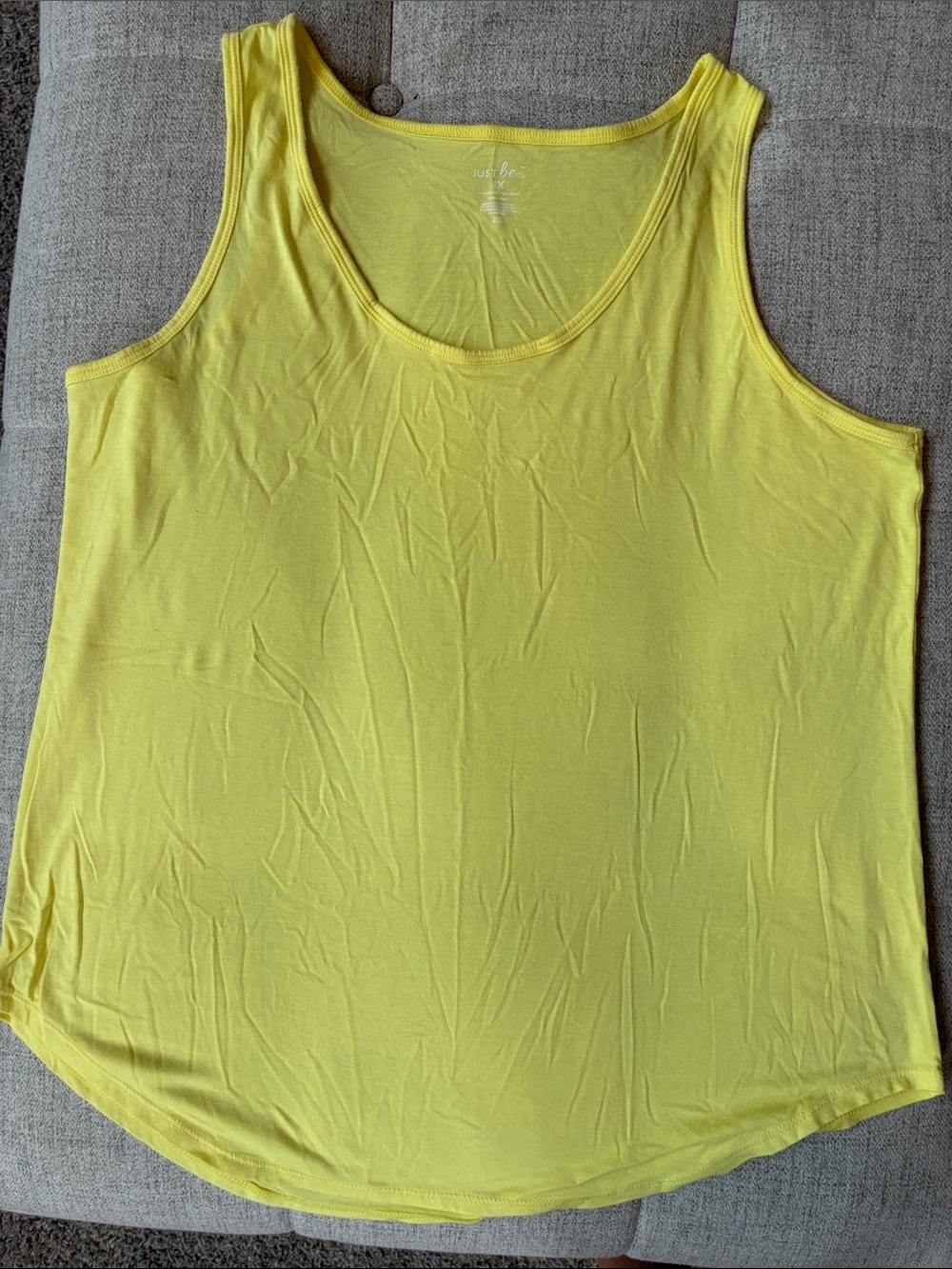 just be Bright Yellow Scoop Neck Tank